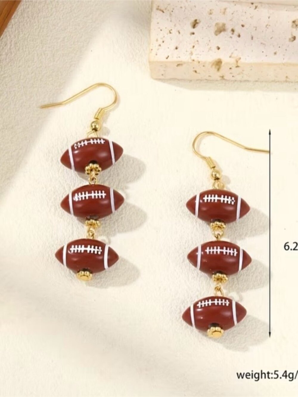 Football 🏈 earrings - Picture 2 of 2